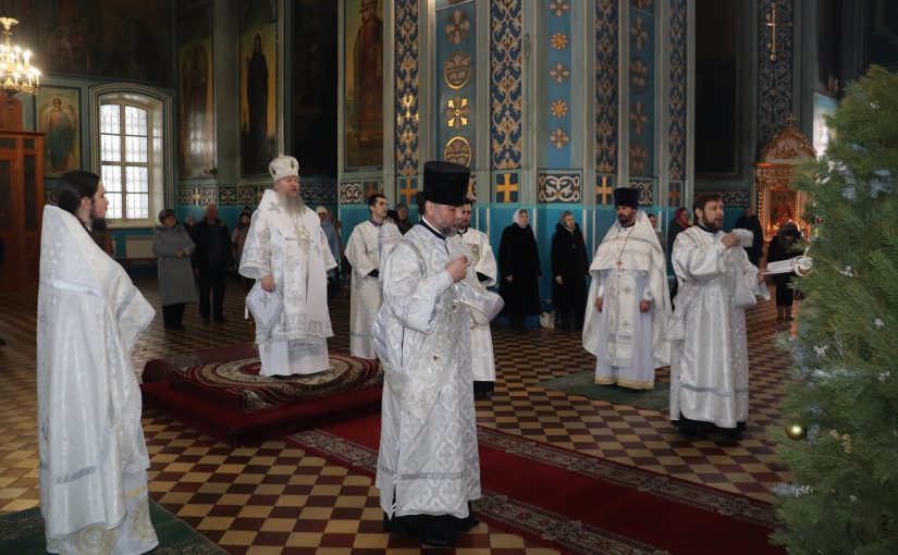 В Рождественский сочельник епископ Митрофан совершил Литургию в кафедральном соборе Архангела Михаила г.Сердобска